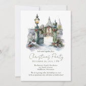 Schneewald Pine Wasserfarbe Weihnachten Einladung (Vorderseite)