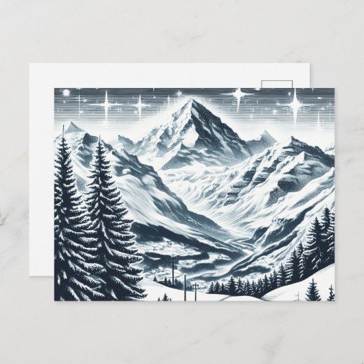 Schneewald Postkarte (Vorne/Hinten)