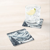 Schneewald Rechteckiger Pappuntersetzer (Vor Ort)