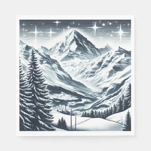 Schneewald Serviette (Vorderseite)
