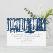 Schneewald und Hirsche| Hochzeit Einladung (Stehend Vorderseite)