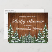 Schneewald- und Waldfüßler Pinienjunge Dusche Ankündigungspostkarte (Vorne/Hinten)