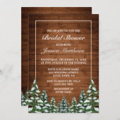 Schneewald und Waldkiefer Brautparty Einladung (Vorne/Hinten)