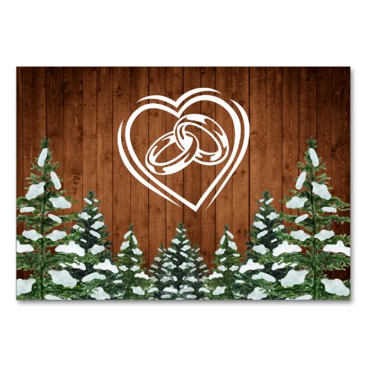 Schneewald und Waldkiefer Tischnummer (Rückseite)