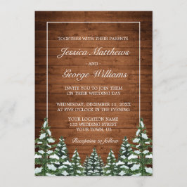 Schneewald- und Waldpfannenhochzeit Einladung