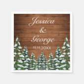 Schneewald- und Waldpfannenhochzeit Serviette (Vorderseite)