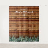 Schneewald & Waldbat Mitzvah Foto Hintergrund Wandteppich (Vorderseite)