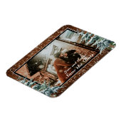 Schneewald & Waldkiefer Foto Hochzeit Magnet (Linke Seite)