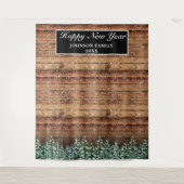 Schneewald & Waldkiefer Neujahrsgeschichte Foto Hi Wandteppich (Vorderseite)