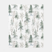 Schneewald Weihnachtsmuster Fleecedecke (Vorderseite)