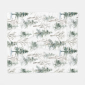 Schneewald Weihnachtsmuster Fleecedecke (Vorderseite (Horizontal))