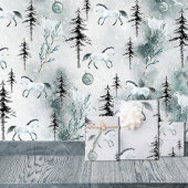 Schneewald Weißes Pferd & Arktischer Fuchs Geschenkpapier Set