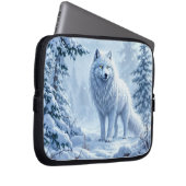 Schneewald Weißwolf Eiskunstdekor Laptopschutzhülle (Vorne Rechts)