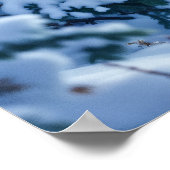 Schneewald Weißwolf Eiskunstdekor Poster (Ecke)