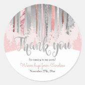 Schneewald Winter Geburtstag in verschlungenen Far Runder Aufkleber (Vorderseite)