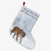 Schneewald Winterwald Schneebäume Waldkatze Großer Weihnachtsstrumpf (Vorderansicht (hängend))