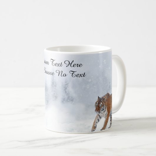 Schneewald Winterwald Schneebäume Waldkatze Kaffeetasse (VorderseiteRechts)