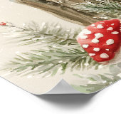 Schneewald Winterwald Weihnachtsbaum Bunny Bird Poster (Ecke)