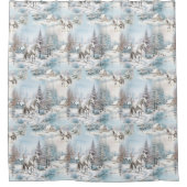 Schneewaldlandschaft im Winter Duschvorhang (Vorderseite)