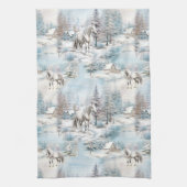 Schneewaldlandschaft im Winter Geschirrtuch (Vertikal)