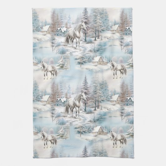 Schneewaldlandschaft im Winter Geschirrtuch (Vertikal)