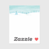 Schneewaldlandschaft mit Bäumen Aufkleber (Blatt)