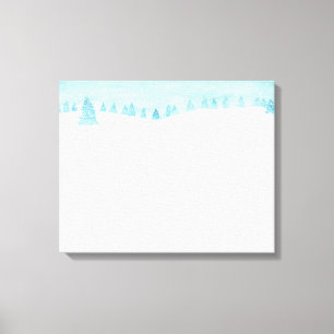 Schneewaldlandschaft mit Bäumen Leinwanddruck