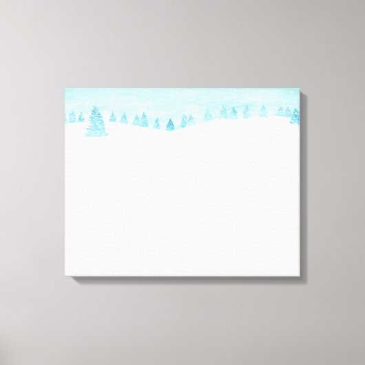 Schneewaldlandschaft mit Bäumen Leinwanddruck (Vorderseite)