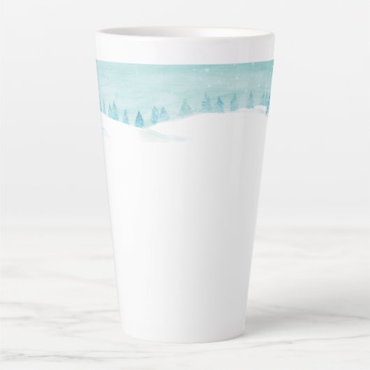 Schneewaldlandschaft mit Bäumen Milchtasse (Vorderseite)