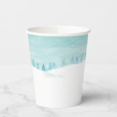 Schneewaldlandschaft mit Bäumen Pappbecher (Links)