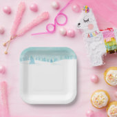 Schneewaldlandschaft mit Bäumen Pappteller (Party)