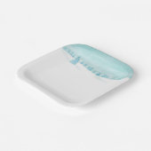 Schneewaldlandschaft mit Bäumen Pappteller (Gewinkelt)