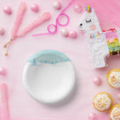 Schneewaldlandschaft mit Bäumen Pappteller (Party)