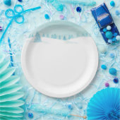 Schneewaldlandschaft mit Bäumen Pappteller (Party)