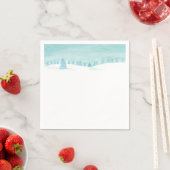 Schneewaldlandschaft mit Bäumen Serviette (Beispiel)