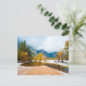 Schneewaldlandschaft Postkarte (Stehend Vorderseite)