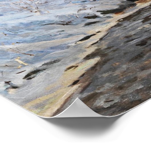 Schneewaldlandschaft, Walter Moras Poster (Ecke)