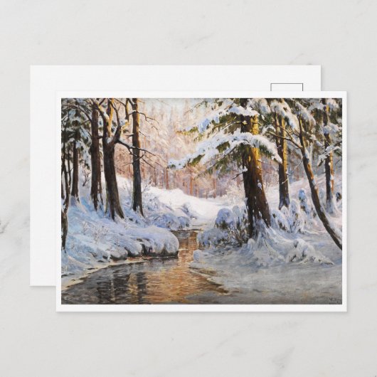 Schneewaldlandschaft, Walter Moras Postkarte (Vorne/Hinten)