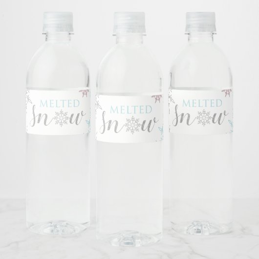 Schneewasser Flasche Labels blaue Schneeflocken Wasserflaschenetikett (Flaschen)