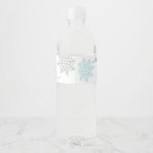 Schneewasser Flasche Labels blaue Schneeflocken Wasserflaschenetikett (Rückseite)