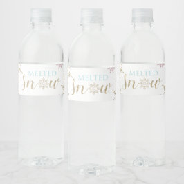 Schneewasser Flaschen Labels blaues Gold Silber Wasserflaschenetikett