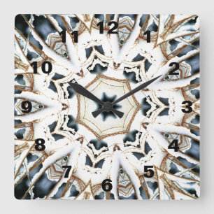 Schneeweben Quadratische Wanduhr
