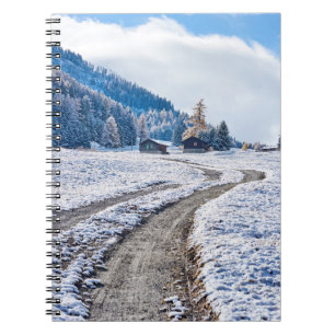 Schneeweg, Europäische Alpen Notizblock