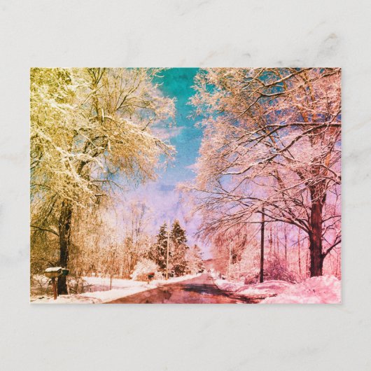 Schneeweg Vermont 1 Postkarte (Vorderseite)