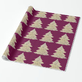 Schneeweiche Fichte auf dunkler Violette Geschenkpapier (Ungerollt)