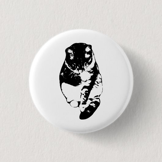 Schneeweiches-Kitty-Abzeichen Button (Vorderseite)