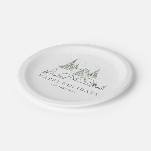 Schneeweihdorf Pappteller (Schrägansicht)