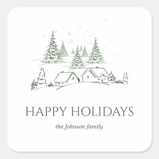 Schneeweihdorf Quadratischer Aufkleber (Vorderseite)