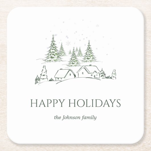 Schneeweihdorf Rechteckiger Pappuntersetzer (Vorderseite)