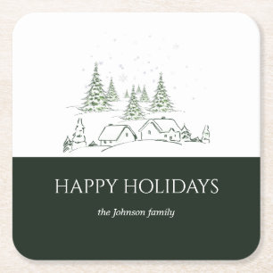 Schneeweihdorf Rechteckiger Pappuntersetzer